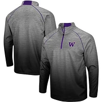 Men's Colosseum Heathered Gray Washington Huskies Sitwell Sublimated Quarter-Zip Pullover Jacket