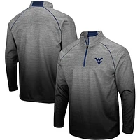 Men's Colosseum Heathered Gray West Virginia Mountaineers Sitwell Sublimated Quarter-Zip Pullover Jacket