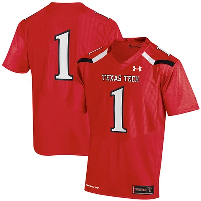 Men's Under Armour #1 Red Texas Tech Red Raiders Replica Jersey