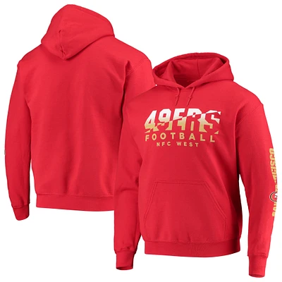 Men's Junk Food Scarlet San Francisco 49ers Angled Pullover Hoodie