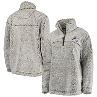 Women's G-III 4Her by Carl Banks Gray Colorado Avalanche Sherpa Quarter-Zip Pullover Jacket