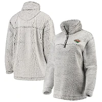 Women's G-III 4Her by Carl Banks Gray Minnesota Wild Sherpa Quarter-Zip Pullover Jacket