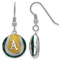 Women's Athletics Sterling Silver Enameled Baseball Earrings
