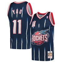 Men's Mitchell & Ness Yao Ming Navy Houston Rockets 2002/03 Hardwood Classics Swingman Jersey