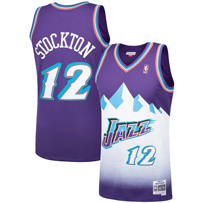 Men's Mitchell & Ness John Stockton Purple Utah Jazz Hardwood Classics Swingman Jersey