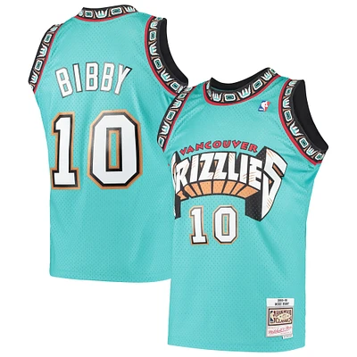 Men's Mitchell & Ness Mike Bibby Turquoise Vancouver Grizzlies Hardwood Classics Swingman Jersey