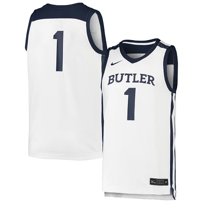 Men's Nike #1 White Butler Bulldogs Team Replica Basketball Jersey