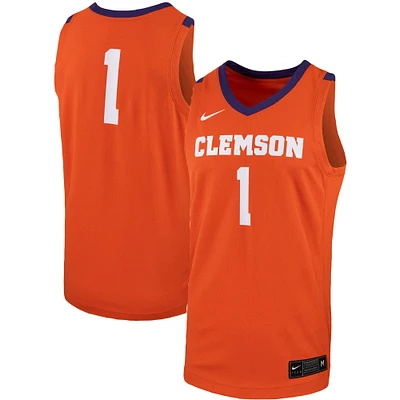 Men's Nike #1 Orange Clemson Tigers Team Replica Basketball Jersey