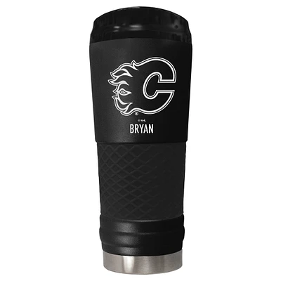 Black Calgary Flames 24oz. Personalized Stealth Draft Tumbler