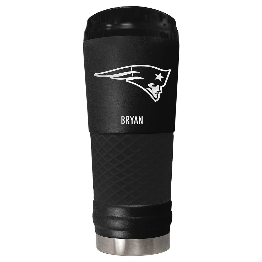 Black New England Patriots 24oz. Personalized Stealth Draft Tumbler