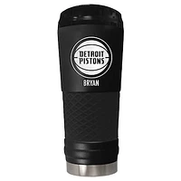 Black Detroit Pistons 24oz. Personalized Stealth Draft Tumbler