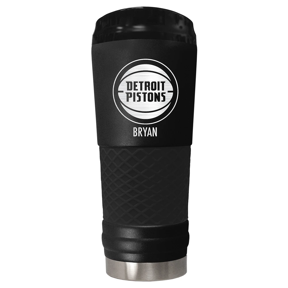 Black Detroit Pistons 24oz. Personalized Stealth Draft Tumbler