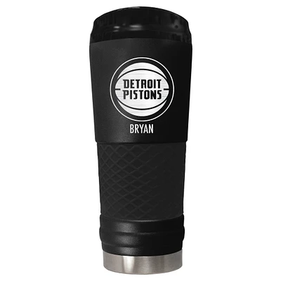 Black Detroit Pistons 24oz. Personalized Stealth Draft Tumbler