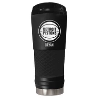 Black Detroit Pistons 24oz. Personalized Stealth Draft Tumbler