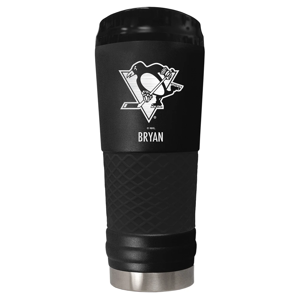 Black Pittsburgh Penguins 24oz. Personalized Stealth Draft Tumbler