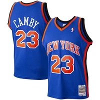 Men's Mitchell & Ness Marcus Camby Blue New York Knicks 1998/99 Hardwood Classics Swingman Jersey