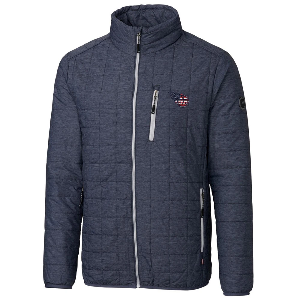 Men's Cutter & Buck Navy Tennessee Titans Americana Rainier Full-Zip Jacket