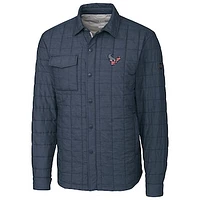 Men's Cutter & Buck Navy Houston Texans Americana Rainier Full-Snap Shirt Jacket