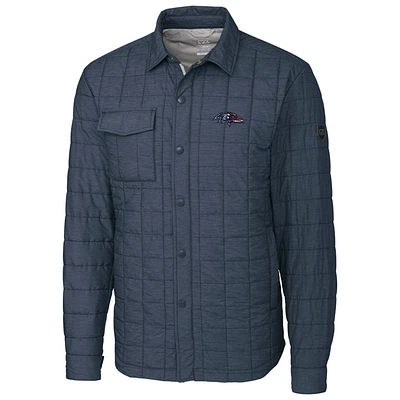 Men's Cutter & Buck Navy Baltimore Ravens Americana Rainier Full-Snap Shirt Jacket