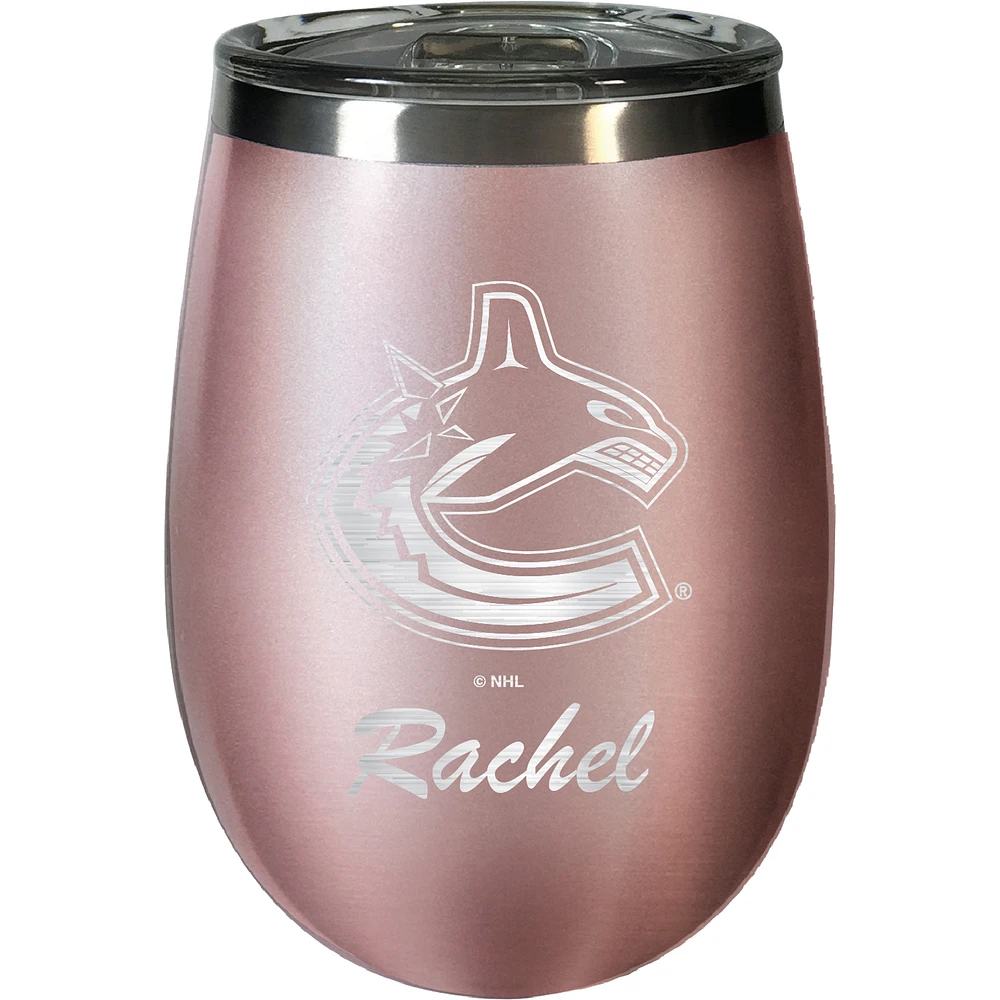 Vancouver Canucks 12oz. Personalized Rose Gold Wine Tumbler