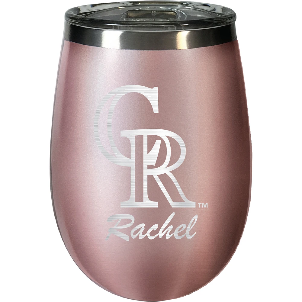 Colorado Rockies 12oz. Personalized Rose Gold Wine Tumbler