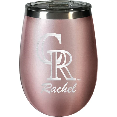 Colorado Rockies 12oz. Personalized Rose Gold Wine Tumbler