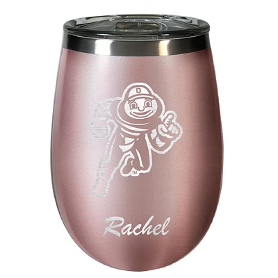 Ohio State Buckeyes 12oz. Personalized Rose Gold Wine Tumbler