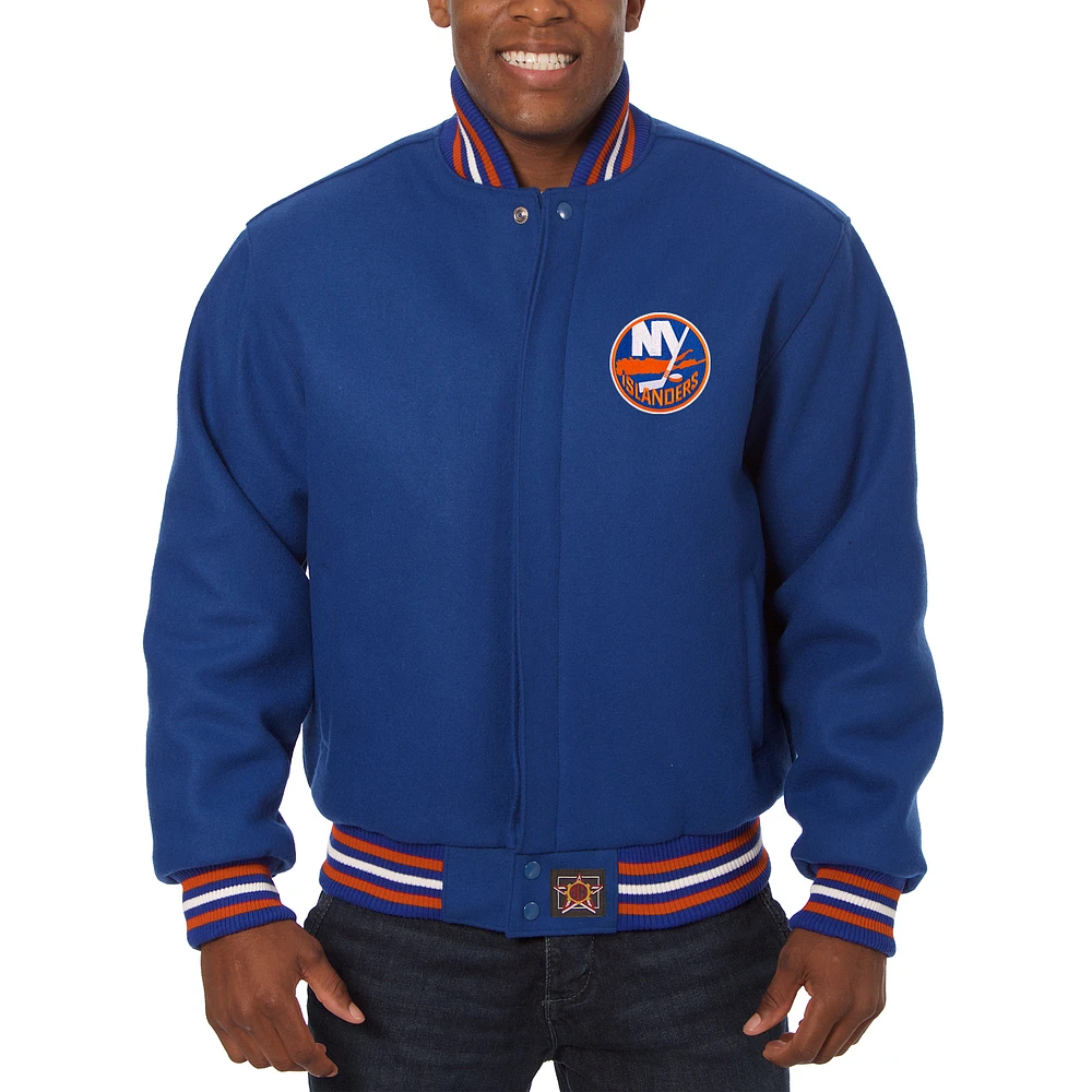 Men's JH Design Royal New York Islanders Big & Tall All-Wool Jacket