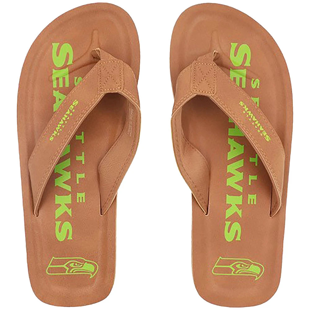 Men's FOCO Seattle Seahawks Color Pop Flip Flop Sandals