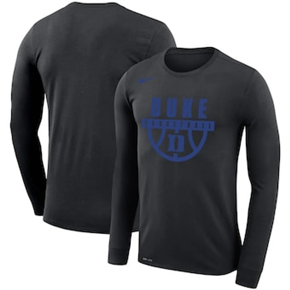 Men's Nike Black Duke Blue Devils Basketball Drop Legend Long Sleeve Performance T-Shirt