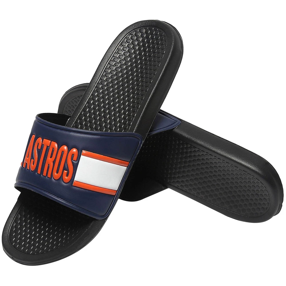 Men's Navy Houston Astros Raised Slide Sandals