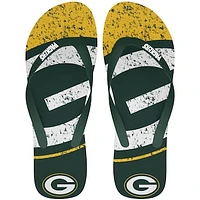 FOCO Green Bay Packers Big Logo Flip-Flops