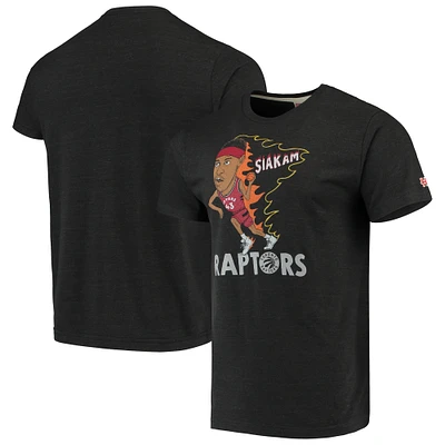 Men's Pascal Siakam Charcoal Toronto Raptors Caricature Tri-Blend T-Shirt