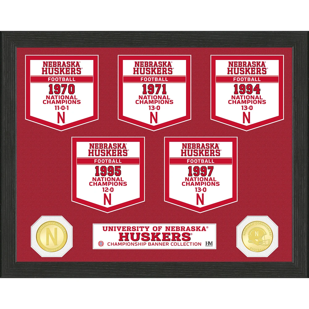 Highland Mint Nebraska Huskers 12'' x 15'' Banner Photo Mint