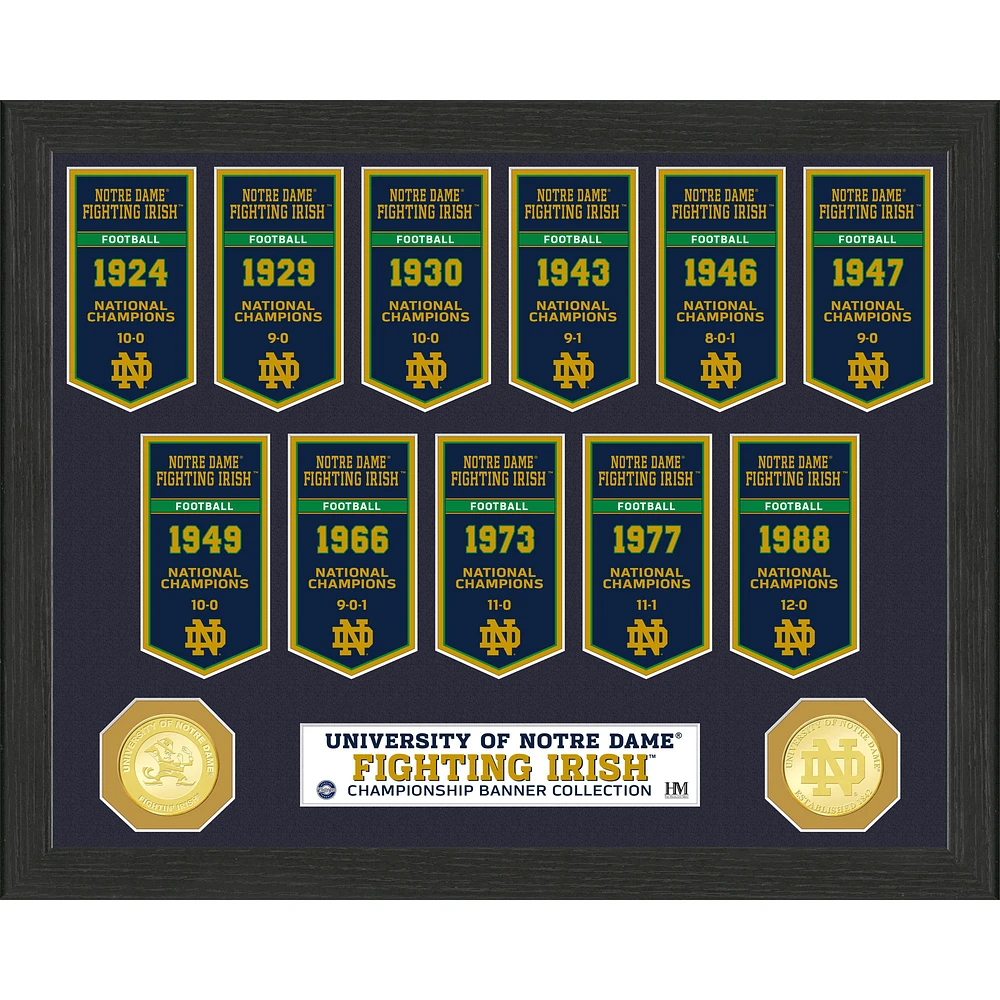 Highland Mint Notre Dame Fighting Irish 12'' x 15'' Banner Photo Mint