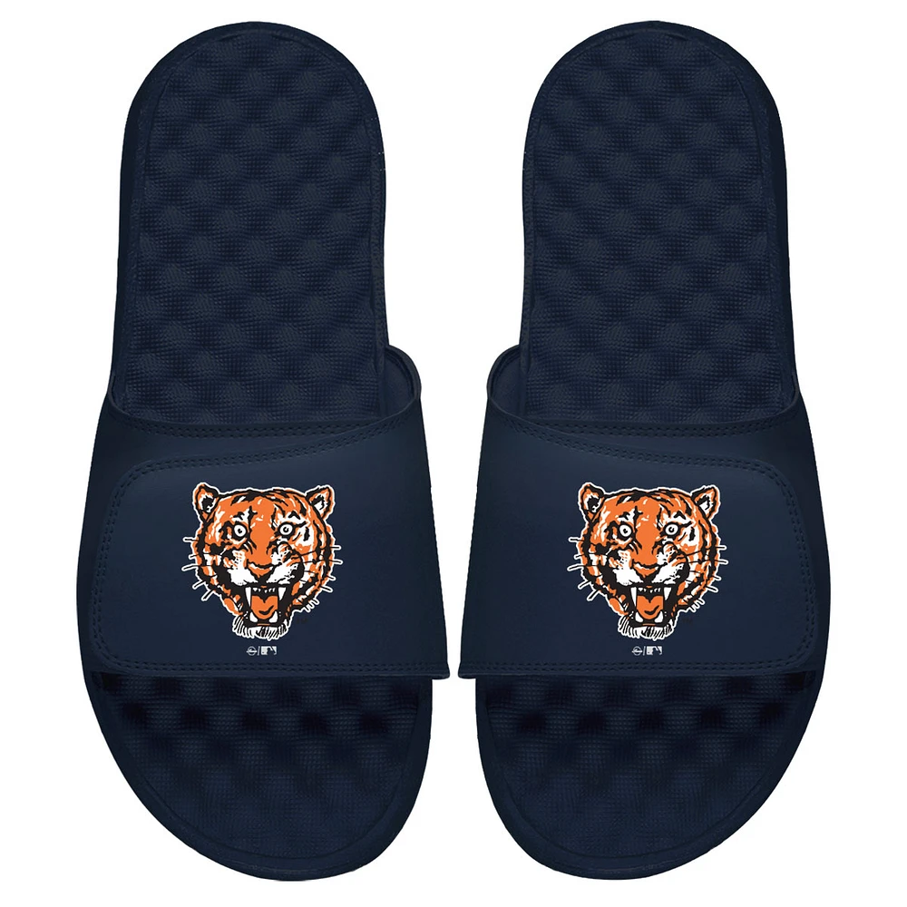 Youth ISlide Navy Detroit Tigers Cooperstown Logo Slide Sandals