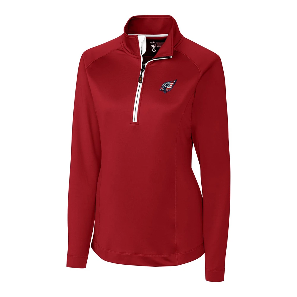 Women's Cutter & Buck Cardinal Arizona Cardinals Americana Jackson Half-Zip Overknit Pullover Jacket