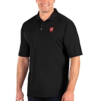 Men's Antigua Black Harvard Crimson Big & Tall Team Tribute Polo