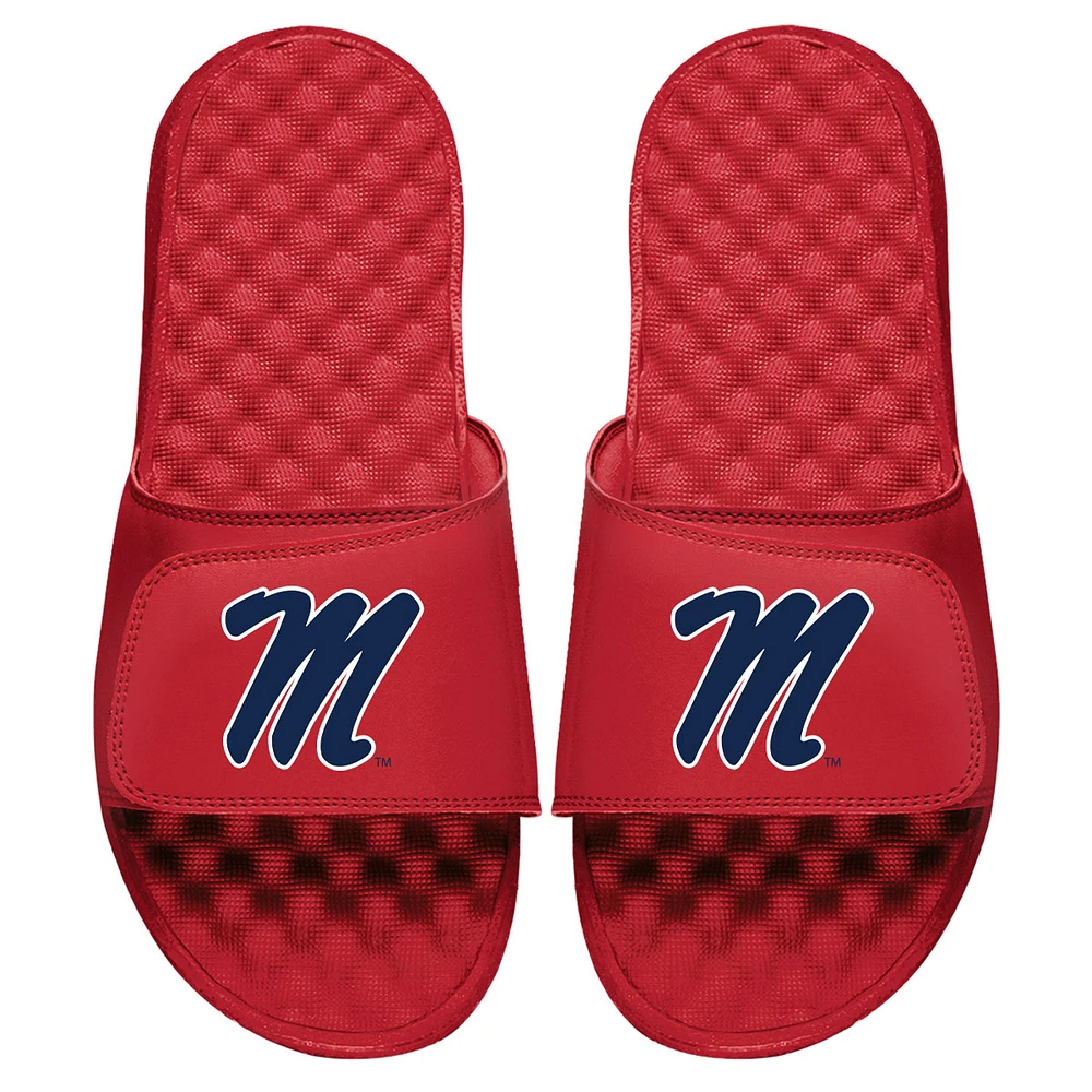 Youth ISlide Red Ole Miss Rebels Cursive Logo Slide Sandals