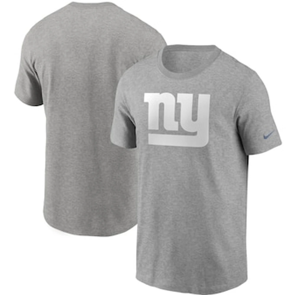 Men's Nike Heathered Gray New York Giants Primary Logo T-Shirt