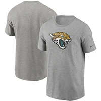 Men's Nike Heathered Gray Jacksonville Jaguars Primary Logo T-Shirt