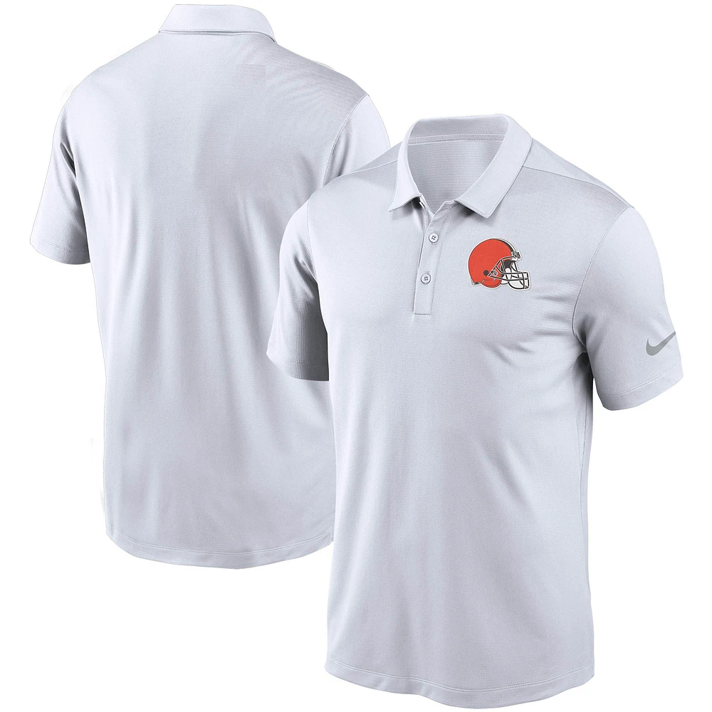 Men's Nike White Cleveland Browns Fan Gear Franchise Heat-Sealed Graphic Team Polo