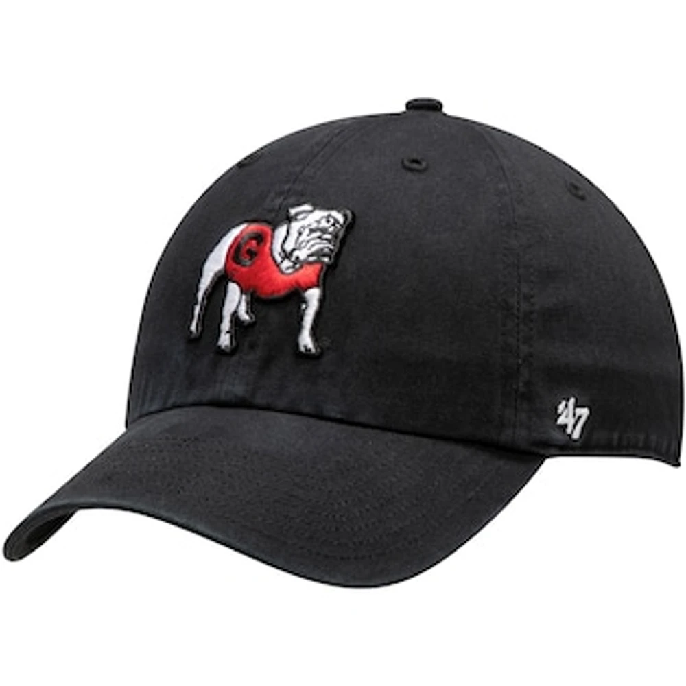 Men's '47 Black Georgia Bulldogs Clean Up Adjustable Hat