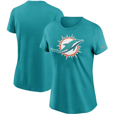 Women's Nike Aqua Miami Dolphins Logo Essential T-Shirt