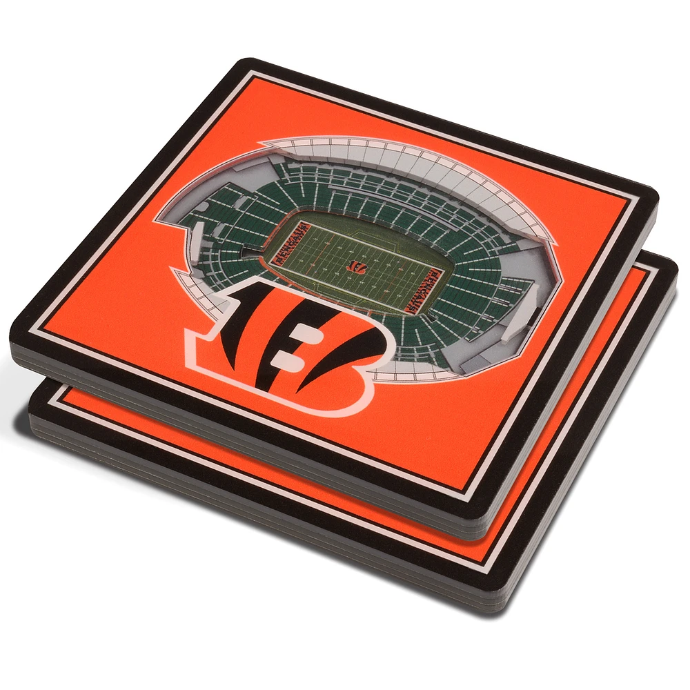 Orange Cincinnati Bengals 3D StadiumViews Coasters