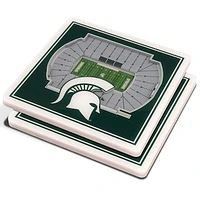 Green Michigan State Spartans 3D StadiumViews Coasters