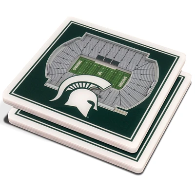 Green Michigan State Spartans 3D StadiumViews Coasters