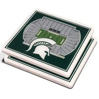 Green Michigan State Spartans 3D StadiumViews Coasters