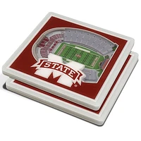 Red Mississippi State Bulldogs 3D StadiumViews Coasters