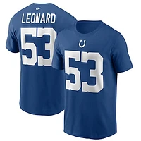 Men's Nike Shaquille Leonard Royal Indianapolis Colts Name & Number T-Shirt